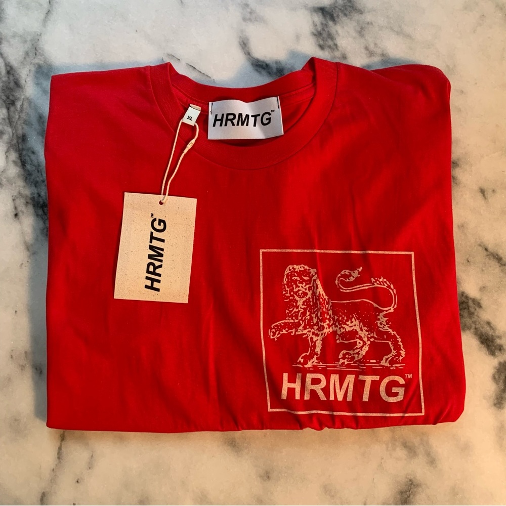 HRMTG x Jack B Wiese Lion logo t shirt red XL